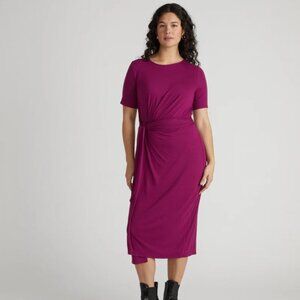 Universal Standard NWT Delilah Dress Womens S 14-16 Berry Hot Pink Tie Waist